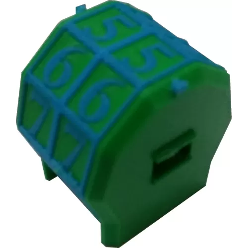 Marcador de Vida rotacionável 2 dígitos - Verde com Números Azuis