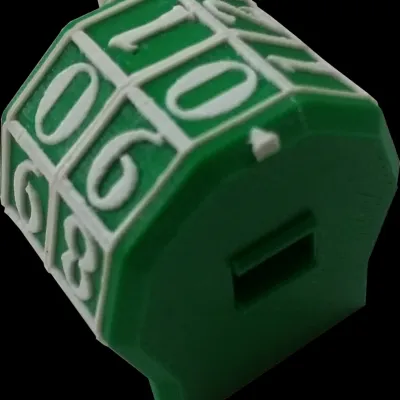 Marcador de Vida rotacionável 2 dígitos - Vermelho com Números Brancos