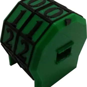 Marcador de Vida rotacionável 2 dígitos - Verde com Números Pretos