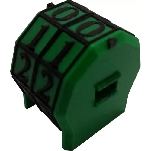 Marcador de Vida rotacionável 2 dígitos - Verde com Números Pretos