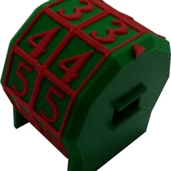 Marcador de Vida rotacionável 2 dígitos - Verde com Números Vermelhos