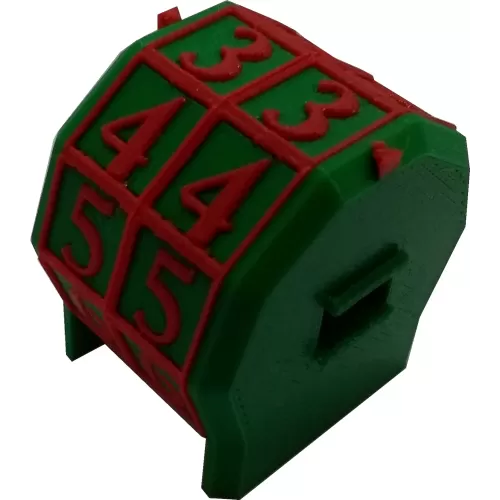 Marcador de Vida rotacionável 2 dígitos - Verde com Números Vermelhos
