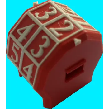 Marcador de Vida rotacionável 2 dígitos - Vermelho com Números Brancos