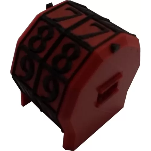 Marcador de Vida rotacionável 2 dígitos - Vermelho com Números Pretos