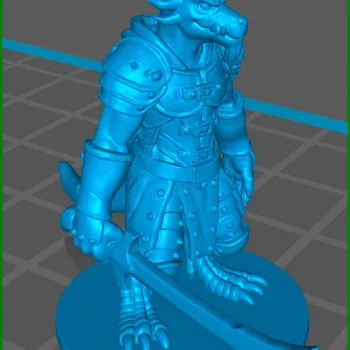 Miniatura para D&D - Kobold - Guerreiro Cimitarra - por Schlossbauer