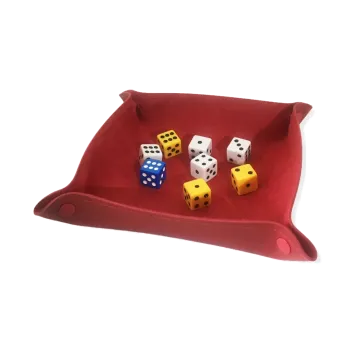 Bandeja de dados em couro ecológico 20 x 20cm - Vermelho
