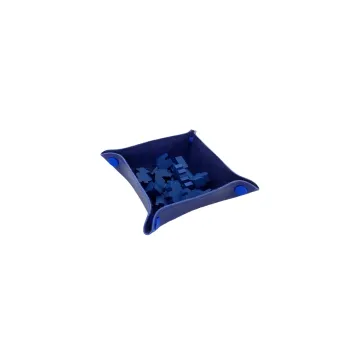 Bandeja de peças em couro ecológico 13 x 13cm - Azul