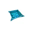 Bandeja de peças em couro ecológico 13 x 13cm - Azul Claro