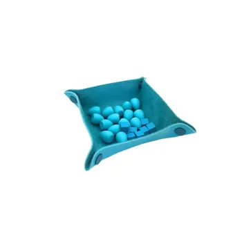 Bandeja de peças em couro ecológico 13 x 13cm - Azul Claro