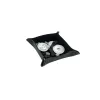 Bandeja de peças em couro ecológico 13 x 13cm - Preto
