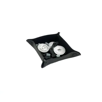 Bandeja de peças em couro ecológico 13 x 13cm - Preto