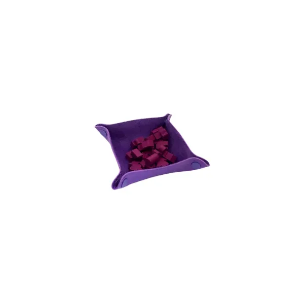 Bandeja de peças em couro ecológico 13 x 13cm - Roxo Bandeja de peças em couro ecológico 13 x 13cm - Roxo