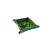 Bandeja de peças em couro ecológico 13 x 13cm - Verde
