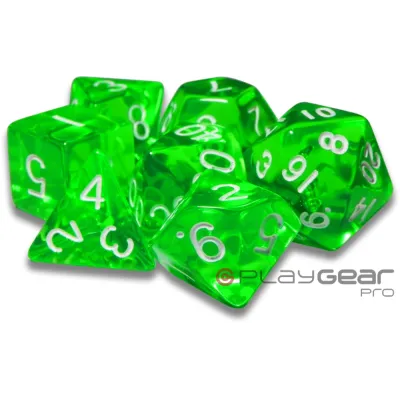 Kit 7 Dados Perolado Marrom c/ Números Brancos