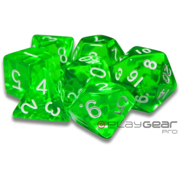 Kit 7 Dados Perolado Marrom c/ Números Brancos