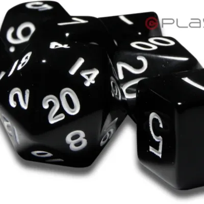 Kit 7 Dados Perolado Verde c/ Números Dourados