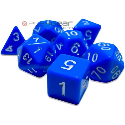 Kit 7 Dados Perolado Marrom c/ Números Brancos