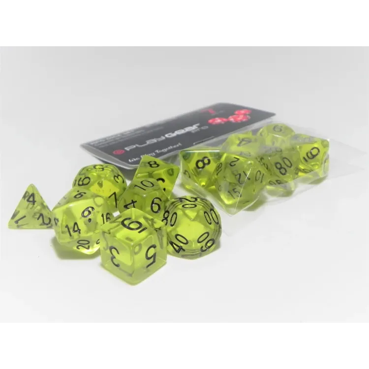 Kit 7 Dados Perolado Marrom c/ Números Brancos