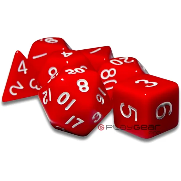 Kit 7 Dados Perolado Marrom c/ Números Brancos