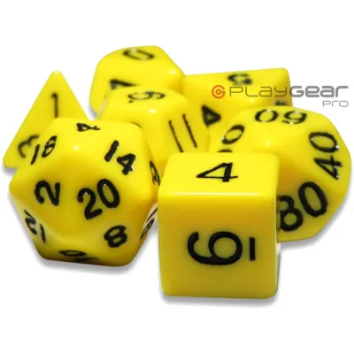 Kit 7 Dados Perolado Marrom c/ Números Brancos