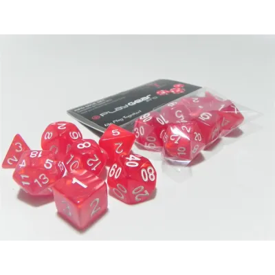 Kit 7 Dados Perolado Marrom c/ Números Brancos