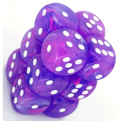 Kit 7 Dados Perolado Marrom c/ Números Brancos