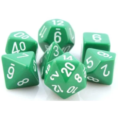 Kit 7 Dados Perolado Marrom c/ Números Brancos