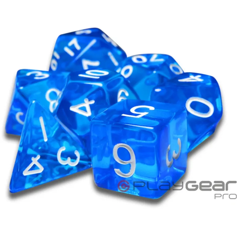 Kit 7 Dados Perolado Marrom c/ Números Brancos