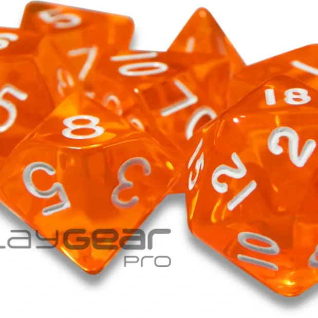 Kit 7 Dados Perolado Verde c/ Números Dourados