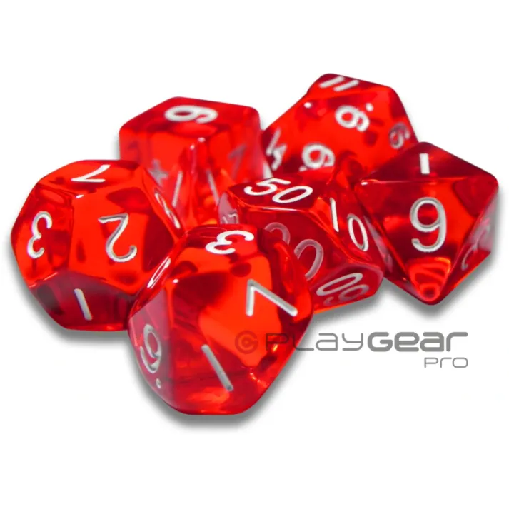 Kit 7 Dados Perolado Marrom c/ Números Brancos