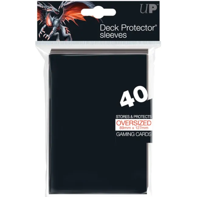 Protetor de Cartas 88mm x 126mm (Oversized) Abertura Superior Preto c/ 40 - Ultra Pró