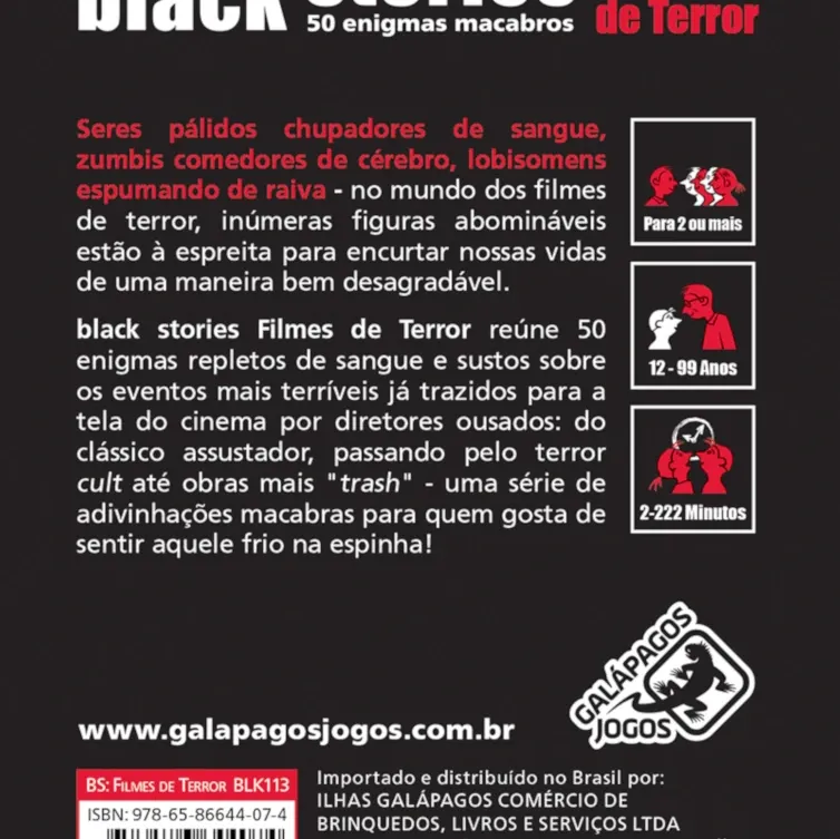 Histórias Sinistras: Filmes de Terror - Galápagos Jogos