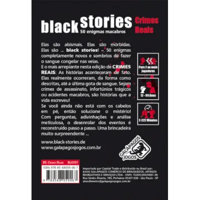 Histórias Sinistras: Crimes Reais - Galápagos Jogos Histórias Sinistras: Crimes Reais - Galápagos Jogos