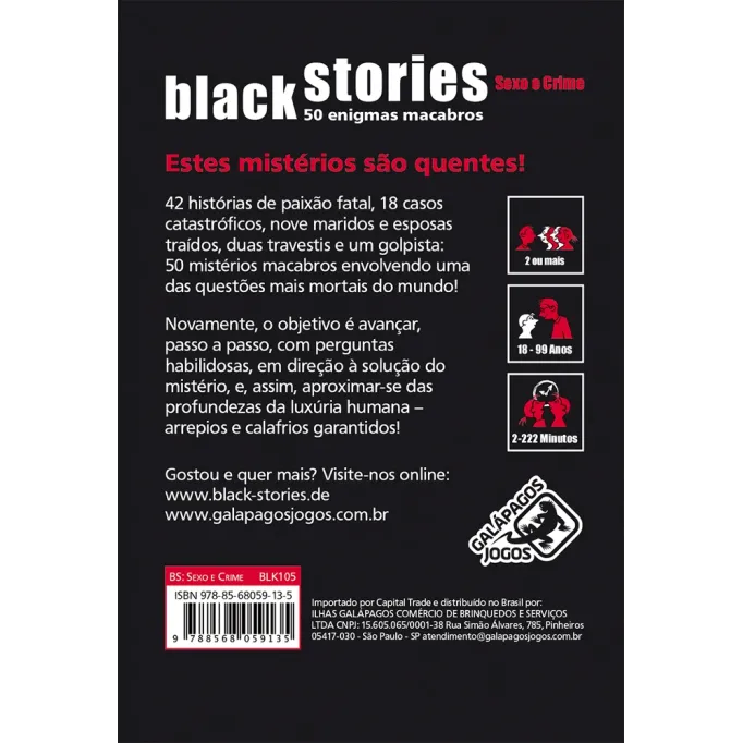 Black Stories: Sexo e Crime - Galápagos Jogos Black Stories: Sexo e Crime - Galápagos Jogos