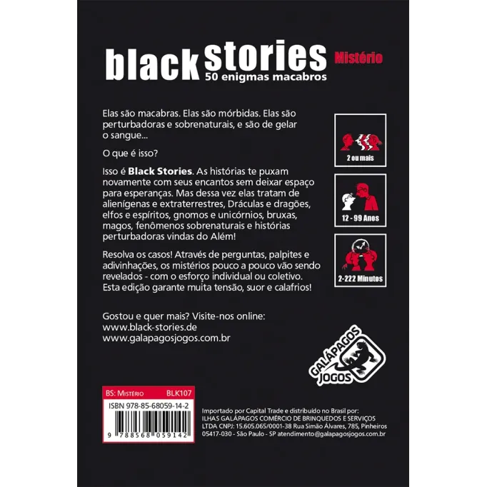 Black Stories: Mistério - Galápagos Jogos