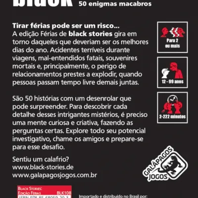 Black Stories: Férias - Galápagos Jogos Black Stories: Férias - Galápagos Jogos