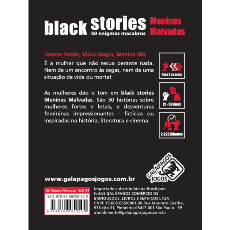 Black Stories: Meninas Malvadas - Galápagos Jogos Black Stories: Meninas Malvadas - Galápagos Jogos