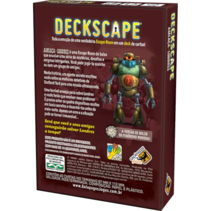 Deckscape: Ameaça em Londres - Galápagos Jogos Deckscape: Ameaça em Londres - Galápagos Jogos