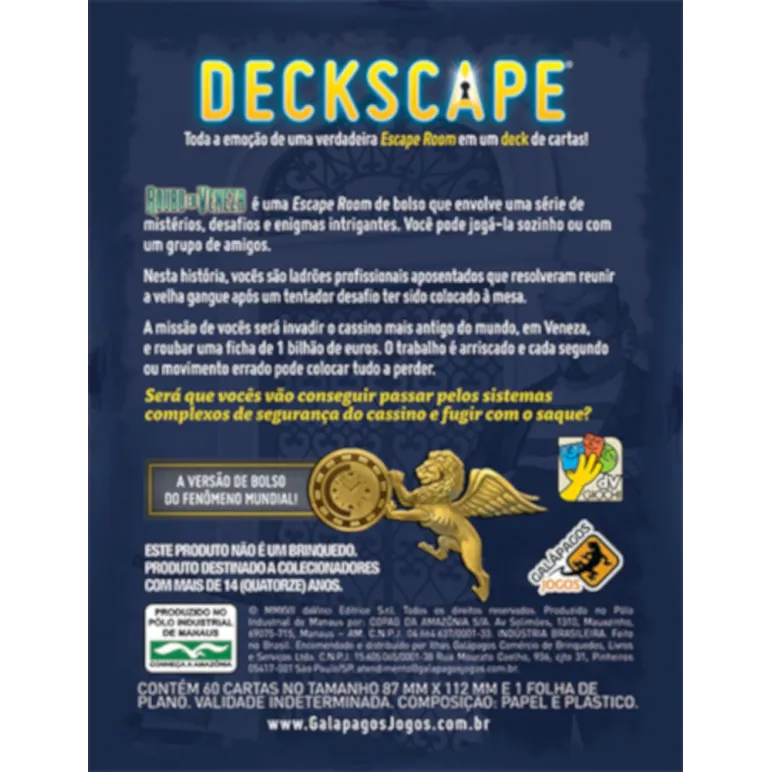 Deckscape: Roubo em Veneza - Galápagos Jogos