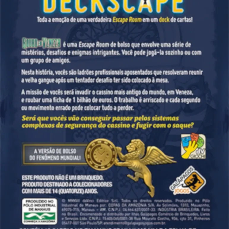 Deckscape: Roubo em Veneza - Galápagos Jogos