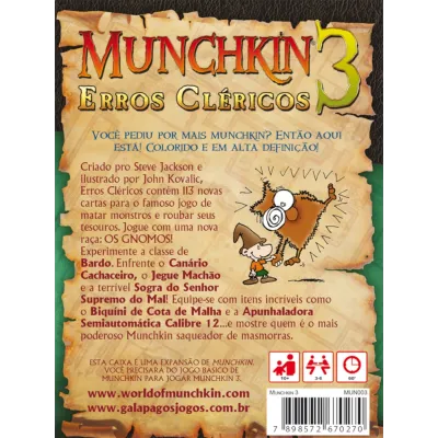 Munchkin 03 - Erros Cléricos (Expansão) - Galápagos Jogos Munchkin 03 - Erros Cléricos (Expansão) - Galápagos Jogos