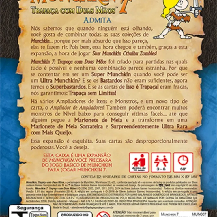 Munchkin 07 - Trapaça com Duas Mãos (Expansão) - Galápagos Jogos Munchkin 07 - Trapaça com Duas Mãos (Expansão) - Galápagos Jogos