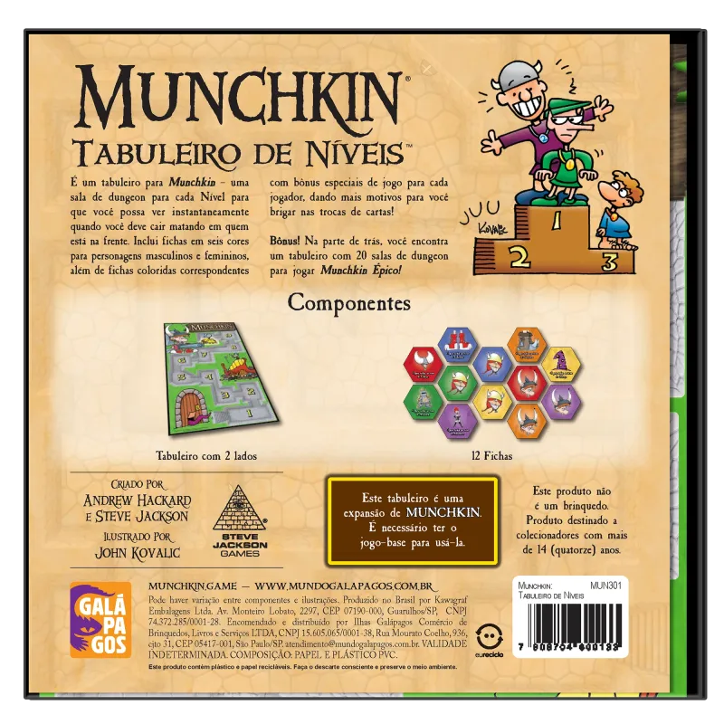 Munchkin Tabuleiro de Níveis - Galápagos Jogos Munchkin Tabuleiro de Níveis - Galápagos Jogos