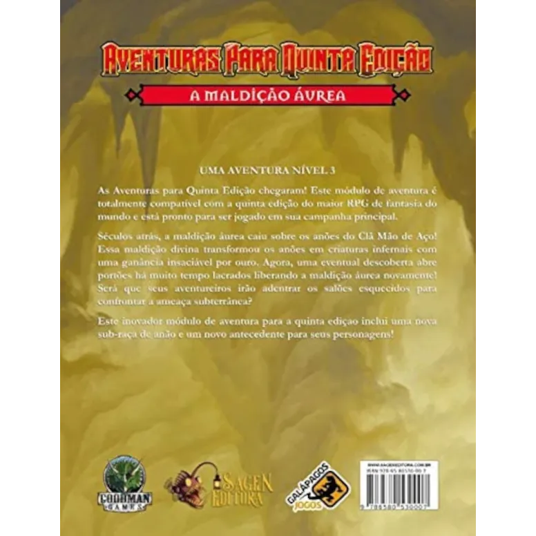 DnD Aventuras para Quinta Edição 01: A Maldição Áurea - Galápagos Jogos