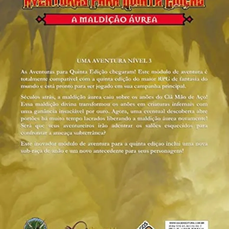 DnD Aventuras para Quinta Edição 01: A Maldição Áurea - Galápagos Jogos