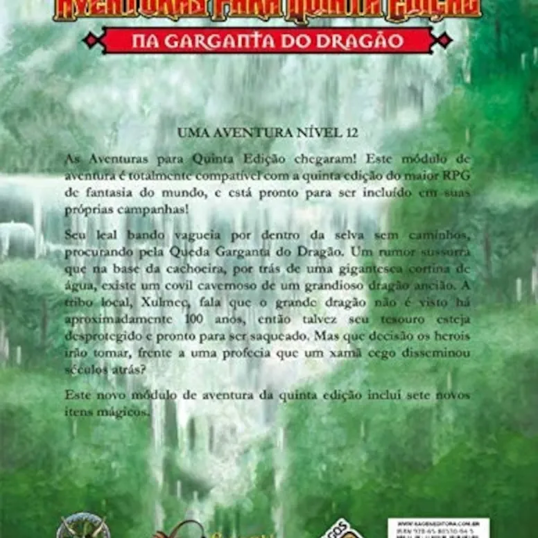 DnD Aventuras para Quinta Edição 05: Na Garganta do Dragão - Galápagos Jogos