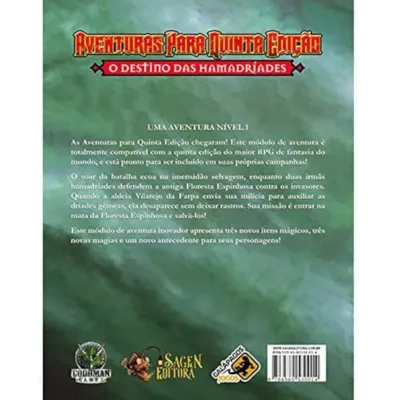 DnD Aventuras para Quinta Edição 02: O Destino das Hamadríades - Galápagos Jogos