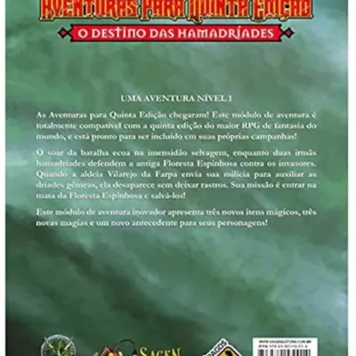 DnD Aventuras para Quinta Edição 02: O Destino das Hamadríades - Galápagos Jogos