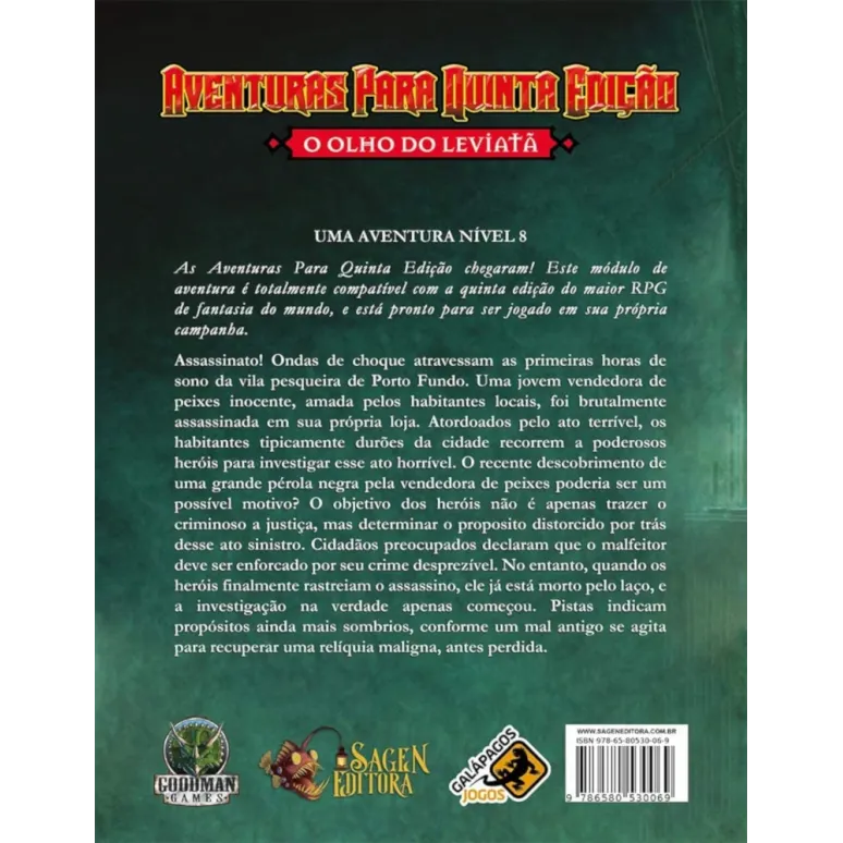 DnD Aventuras para Quinta Edição 08: O Olho do Leviatã - Galápagos Jogos