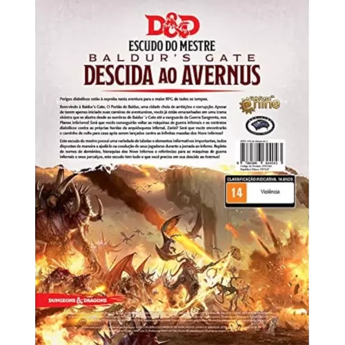 D&D 5.0 Descida ao Avernus Escudo do Mestre - Galápagos Jogos